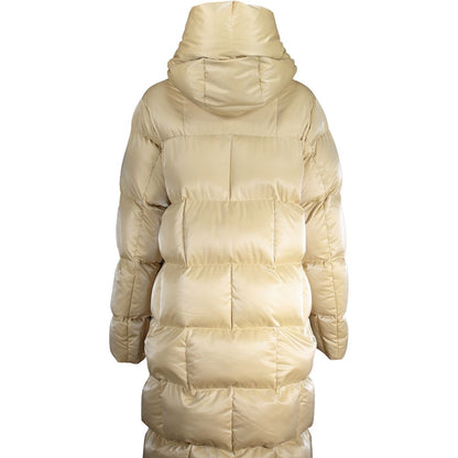 K-WAY Beige Polyester Jacket with Hood