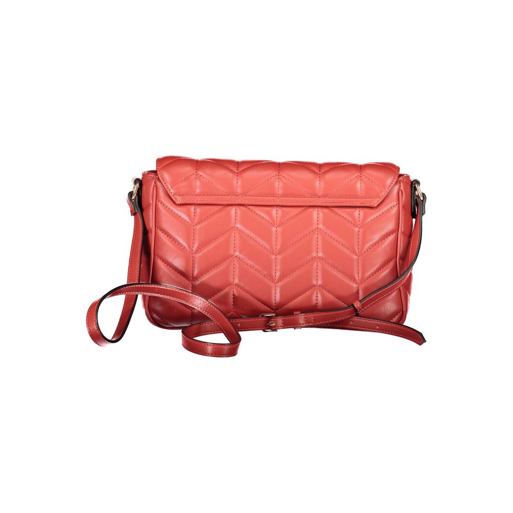 Mario Valentino Red Adjustable Shoulder Bag with Logo Detail