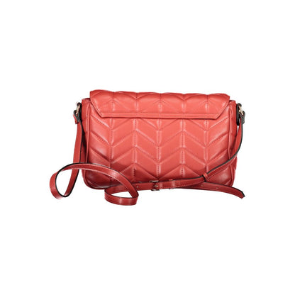 Mario Valentino Red Adjustable Shoulder Bag with Logo Detail