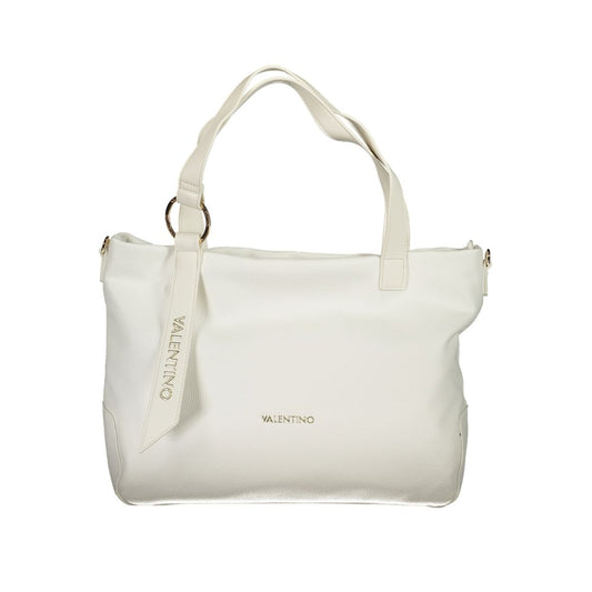 Valentino Bags White Vegan Leather Handbag with Adjustable Strap