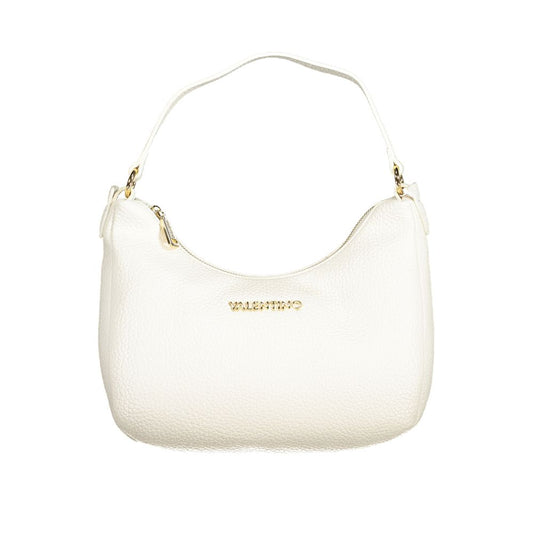 Mario Valentino White Leather Effect Women Handbag with Iconic Logo