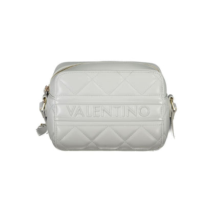 Mario Valentino Gray Faux Leather Women Handbag with Iconic Logo