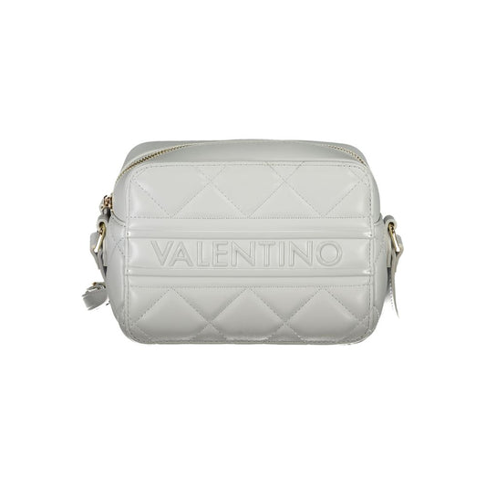 Mario Valentino Gray Faux Leather Women Handbag with Iconic Logo