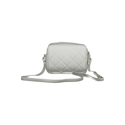 Mario Valentino Gray Faux Leather Women Handbag with Iconic Logo