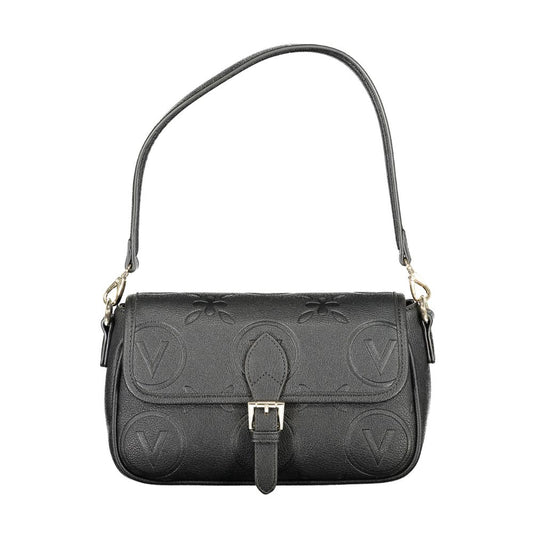 Mario Valentino Black Faux Leather Handbag with Adjustable Straps