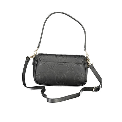Mario Valentino Black Faux Leather Handbag with Adjustable Straps