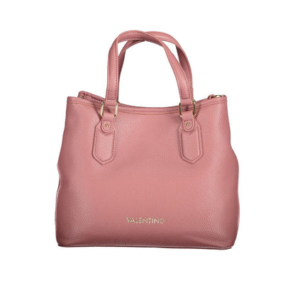 Mario Valentino Pink Faux Leather Handbag with Iconic Logo