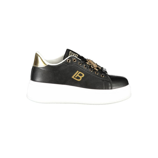 Laura Biagiotti Black Synthetic Women Sneaker with Wedge for Fashion Lovers