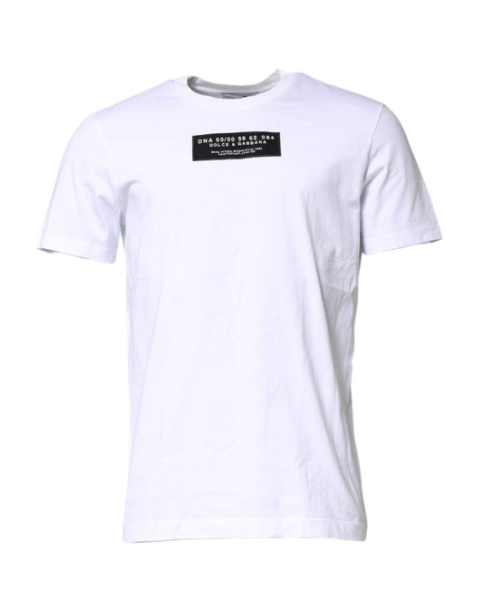 Dolce & Gabbana White Cotton DG Logo Patch T-shirt