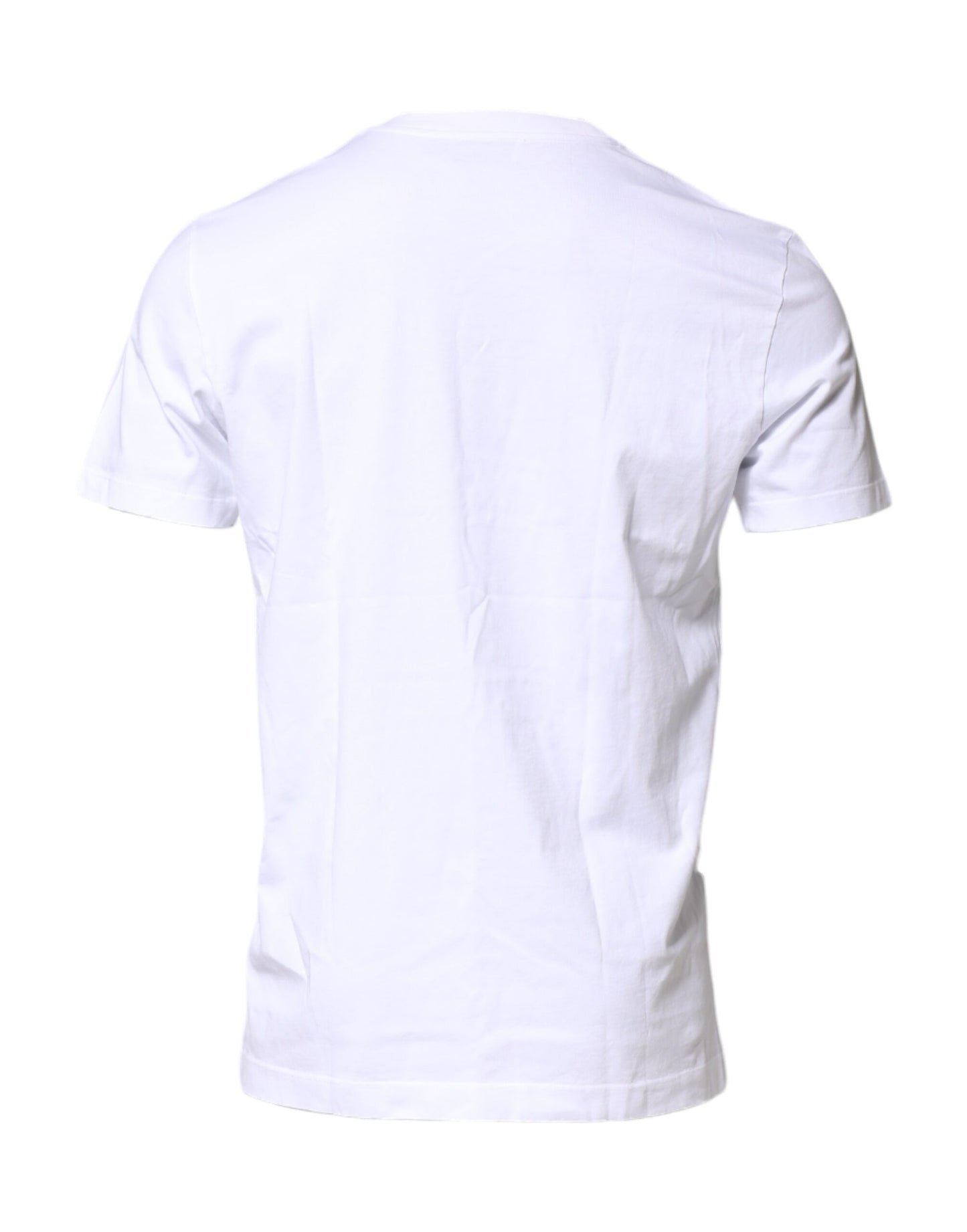 Dolce & Gabbana White Cotton DG Logo Patch T-shirt
