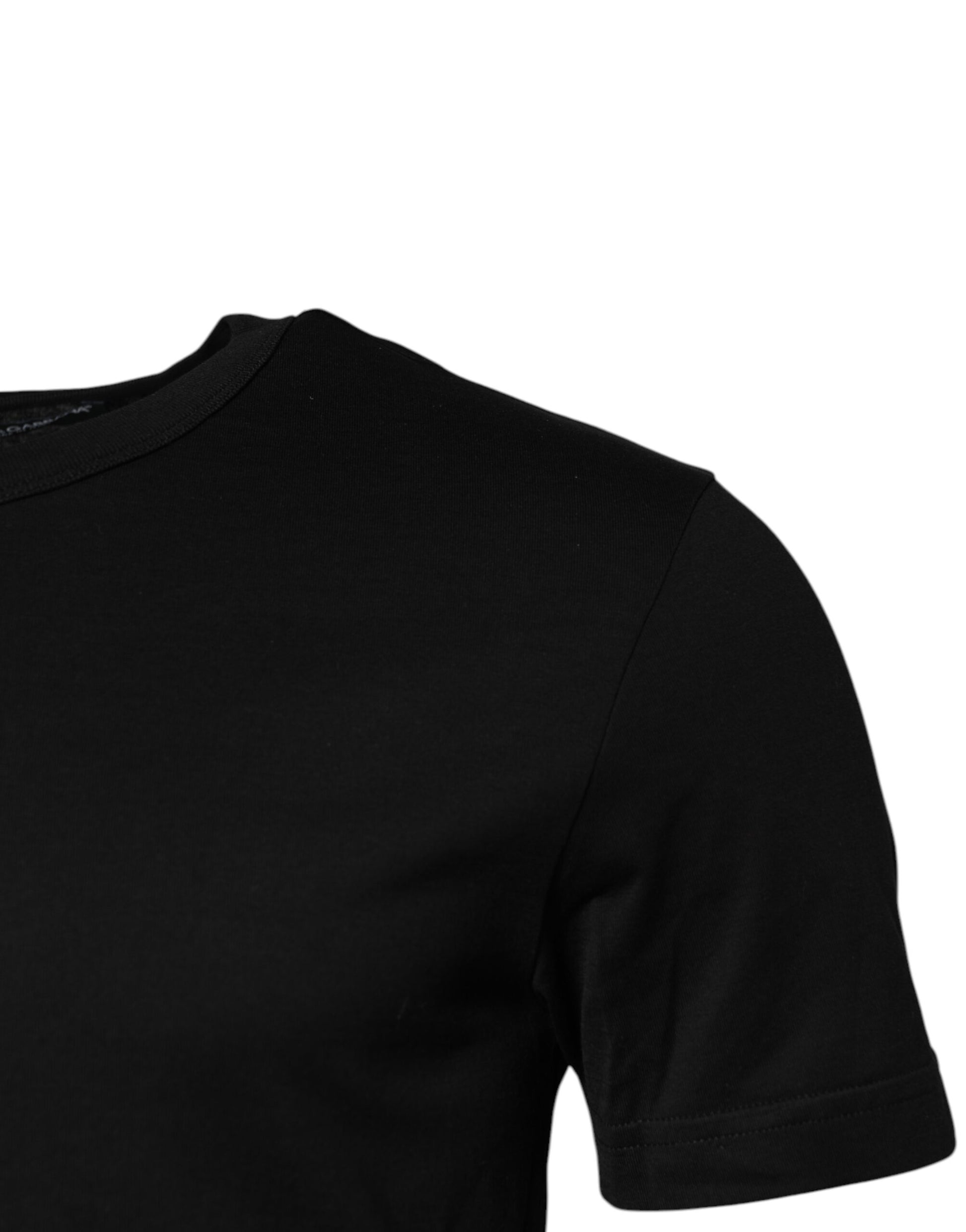 Dolce & Gabbana Black Cotton Short Sleeve T-Shirt