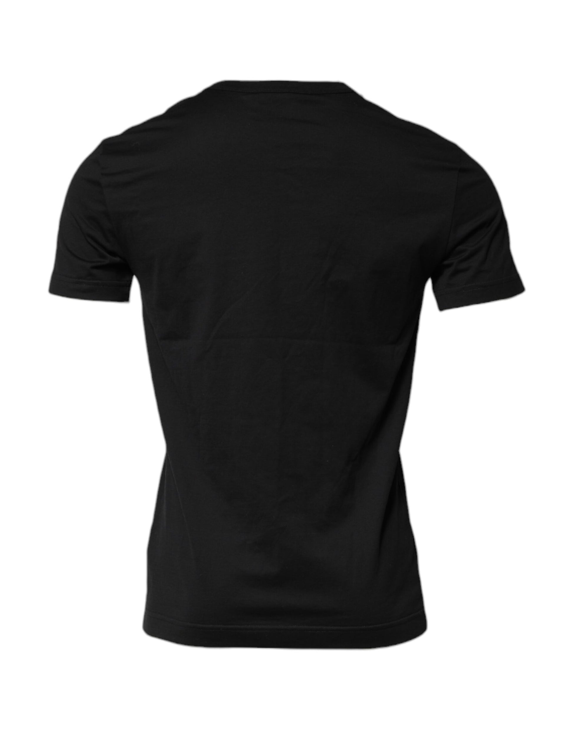 Dolce & Gabbana Black Cotton Short Sleeve T-Shirt