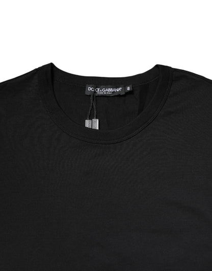 Dolce & Gabbana Black Cotton Short Sleeve T-Shirt