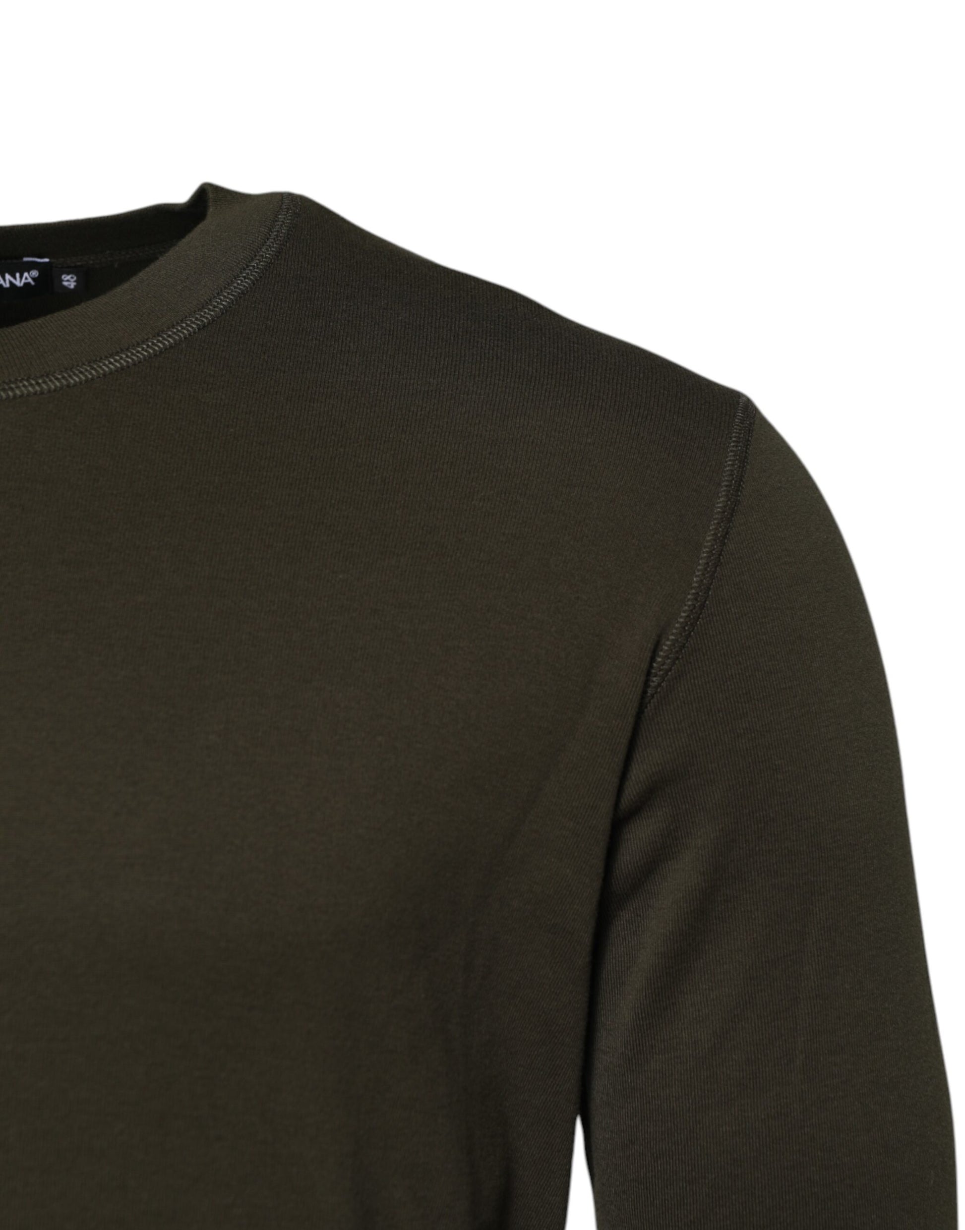 Dolce & Gabbana Dark Green Long Sleeve Crew Neck T-Shirt