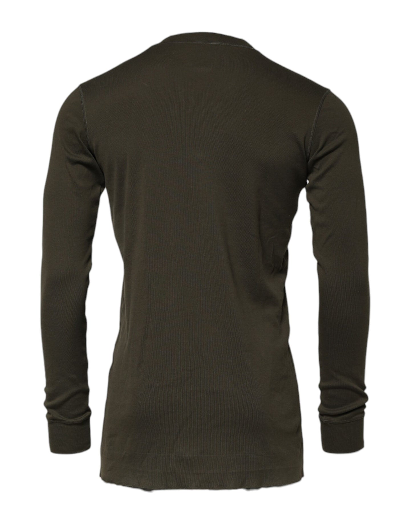 Dolce & Gabbana Dark Green Long Sleeve Crew Neck T-Shirt