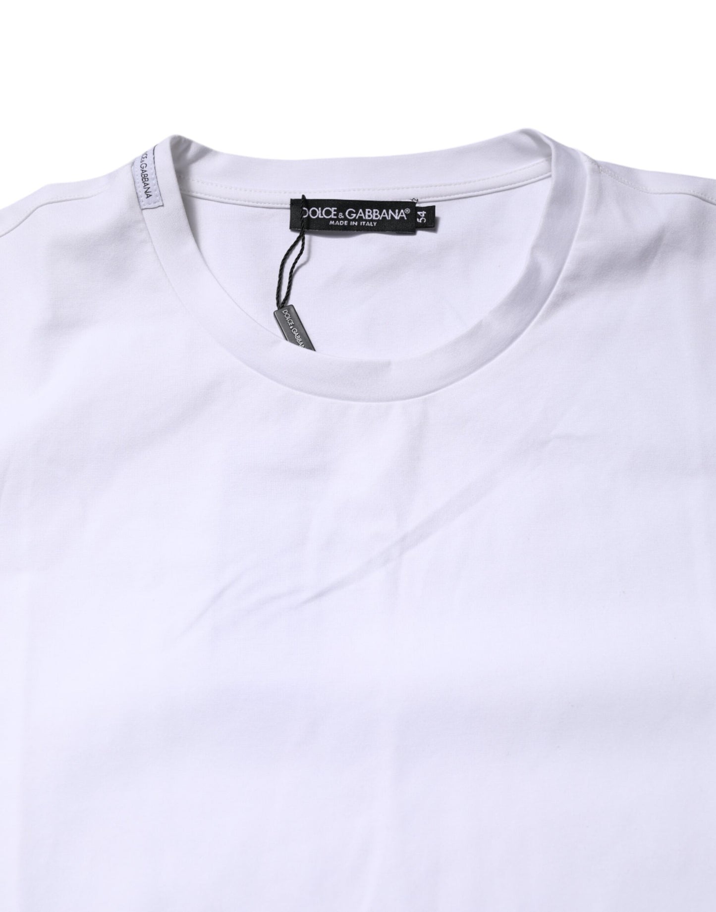Dolce & Gabbana White Cotton Crew Neck T-shirt