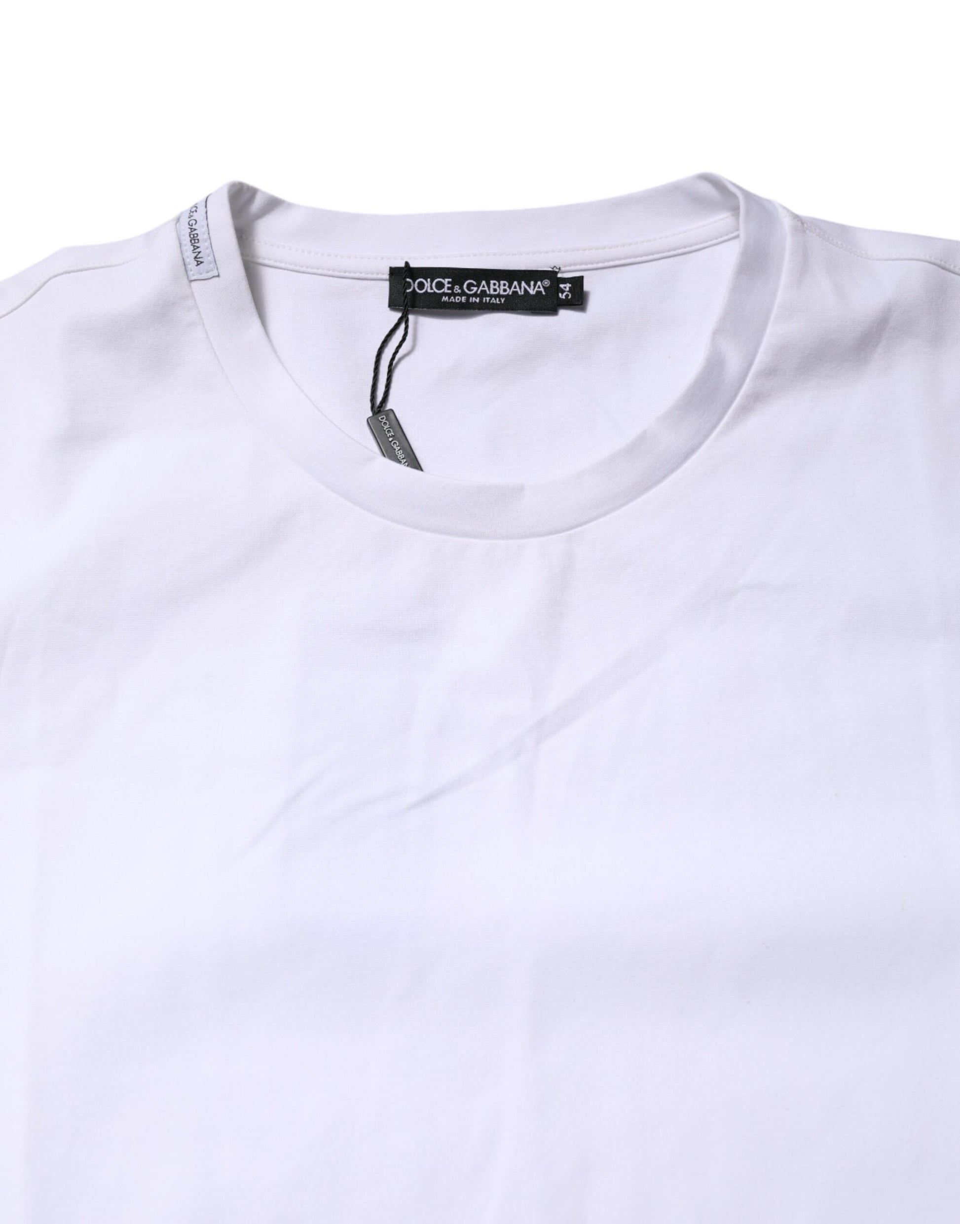 Dolce & Gabbana White Cotton Crew Neck T-shirt