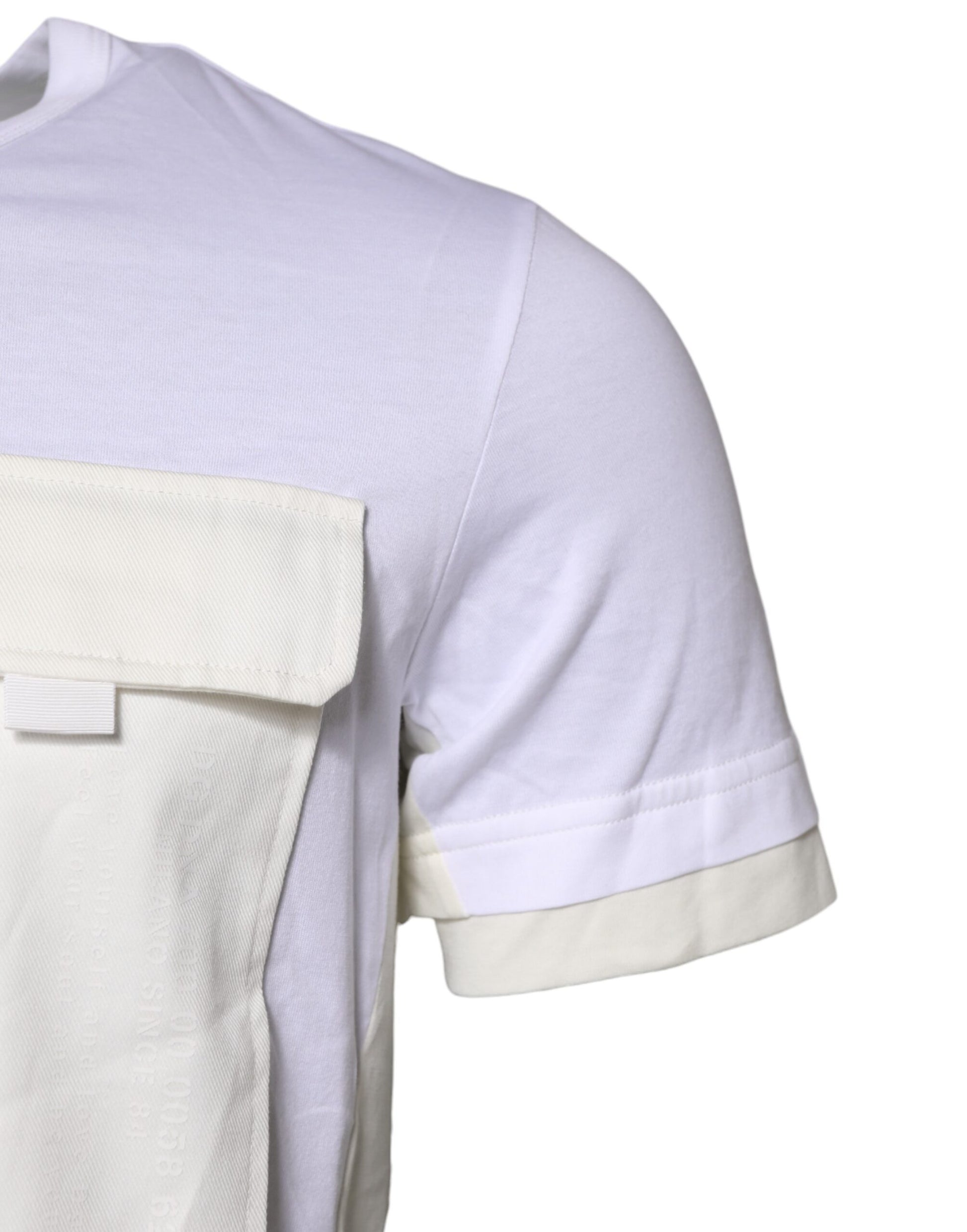 Dolce & Gabbana White Cotton Pocket T-Shirt