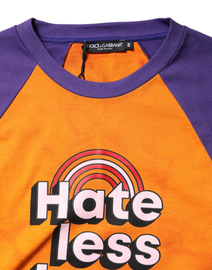 Dolce & Gabbana Printed Round Neck T-shirt in Orange and Purple