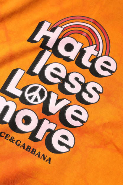 Dolce & Gabbana Printed Round Neck T-shirt in Orange and Purple