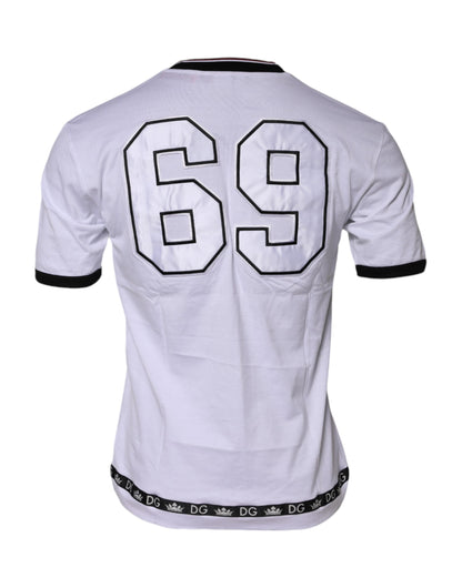 Dolce & Gabbana Crown King Embroidered White Cotton T-shirt