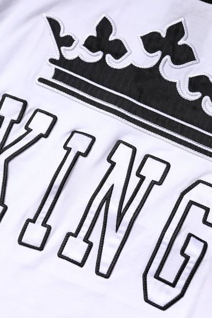 Dolce & Gabbana Crown King Embroidered White Cotton T-shirt