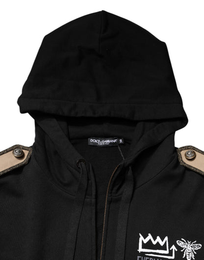 Dolce & Gabbana Black Logo Hooded Full Zip Sweatshirt Jacket