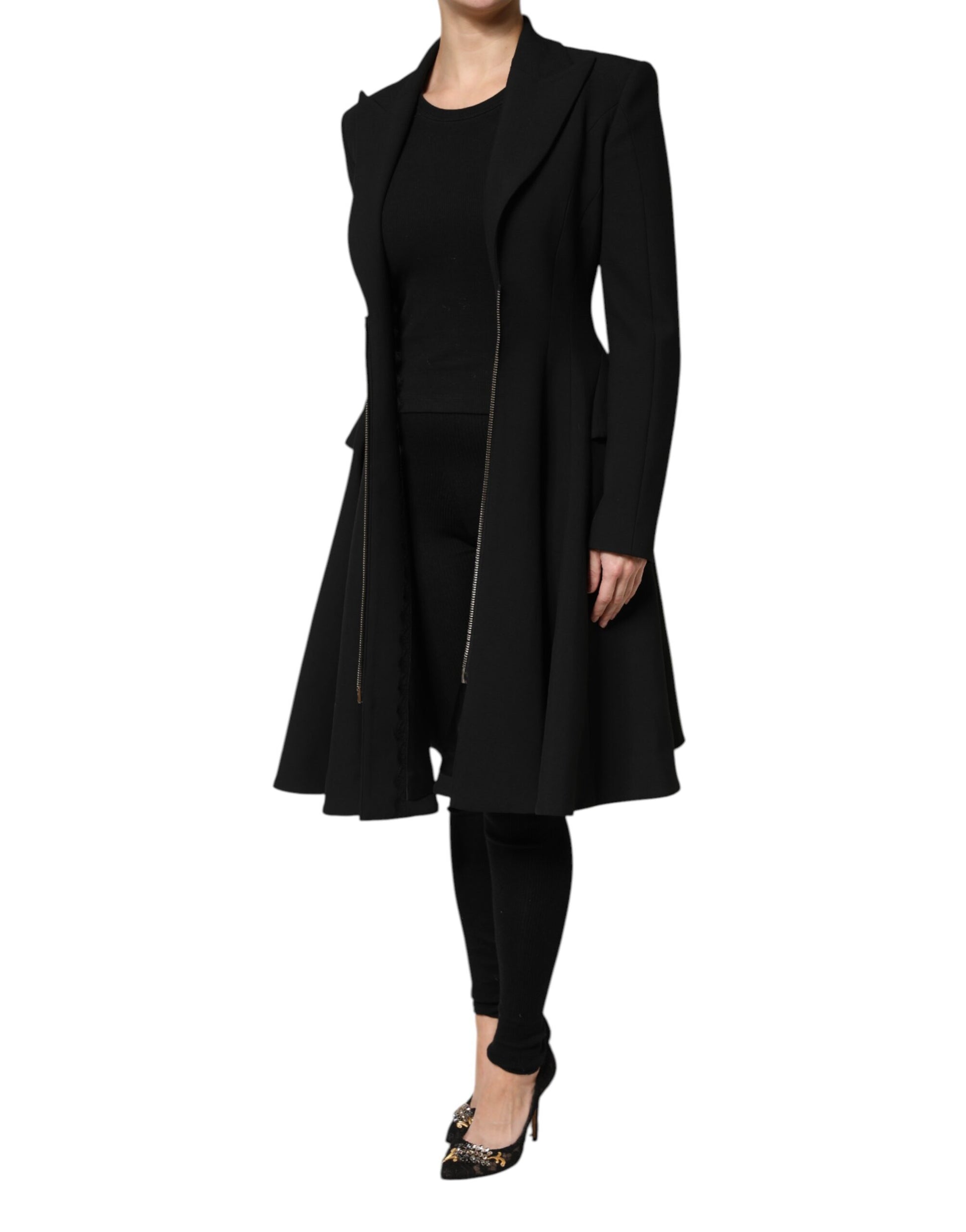 Les Hommes Black Single Breasted Trench Coat