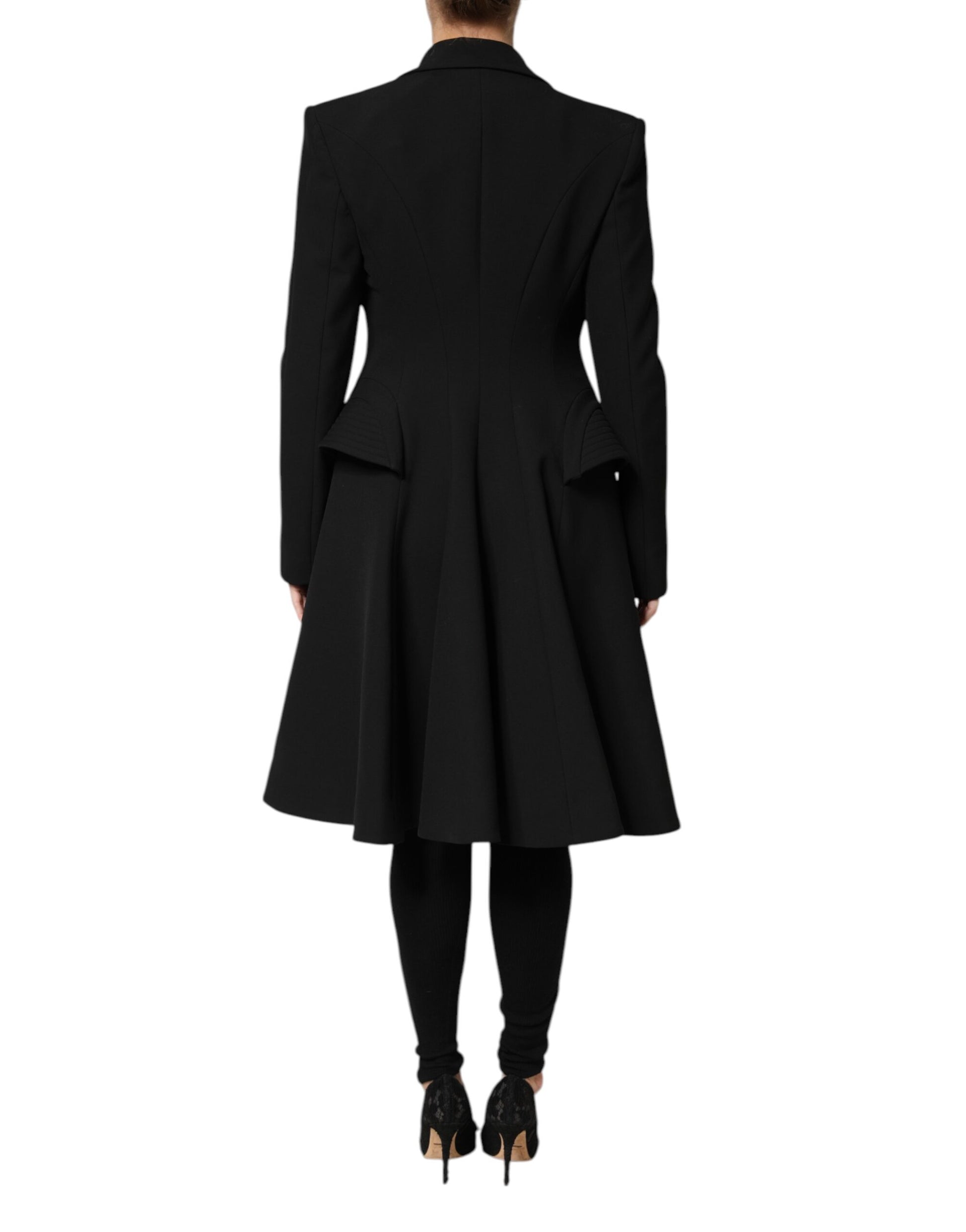 Les Hommes Black Single Breasted Trench Coat