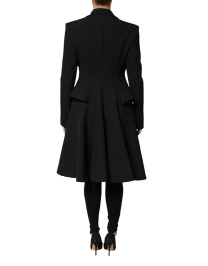 Les Hommes Black Single Breasted Trench Coat
