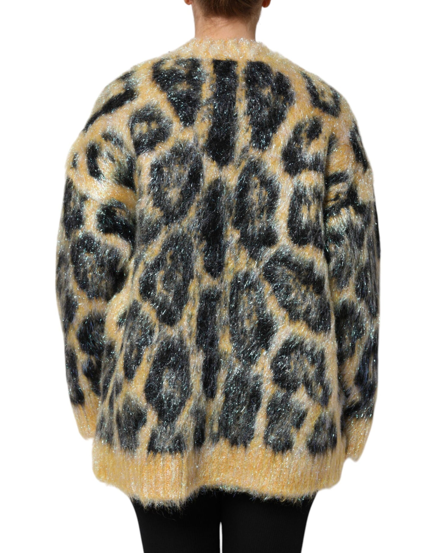 Dolce & Gabbana Leopard Mohair Crew Neck Sweater