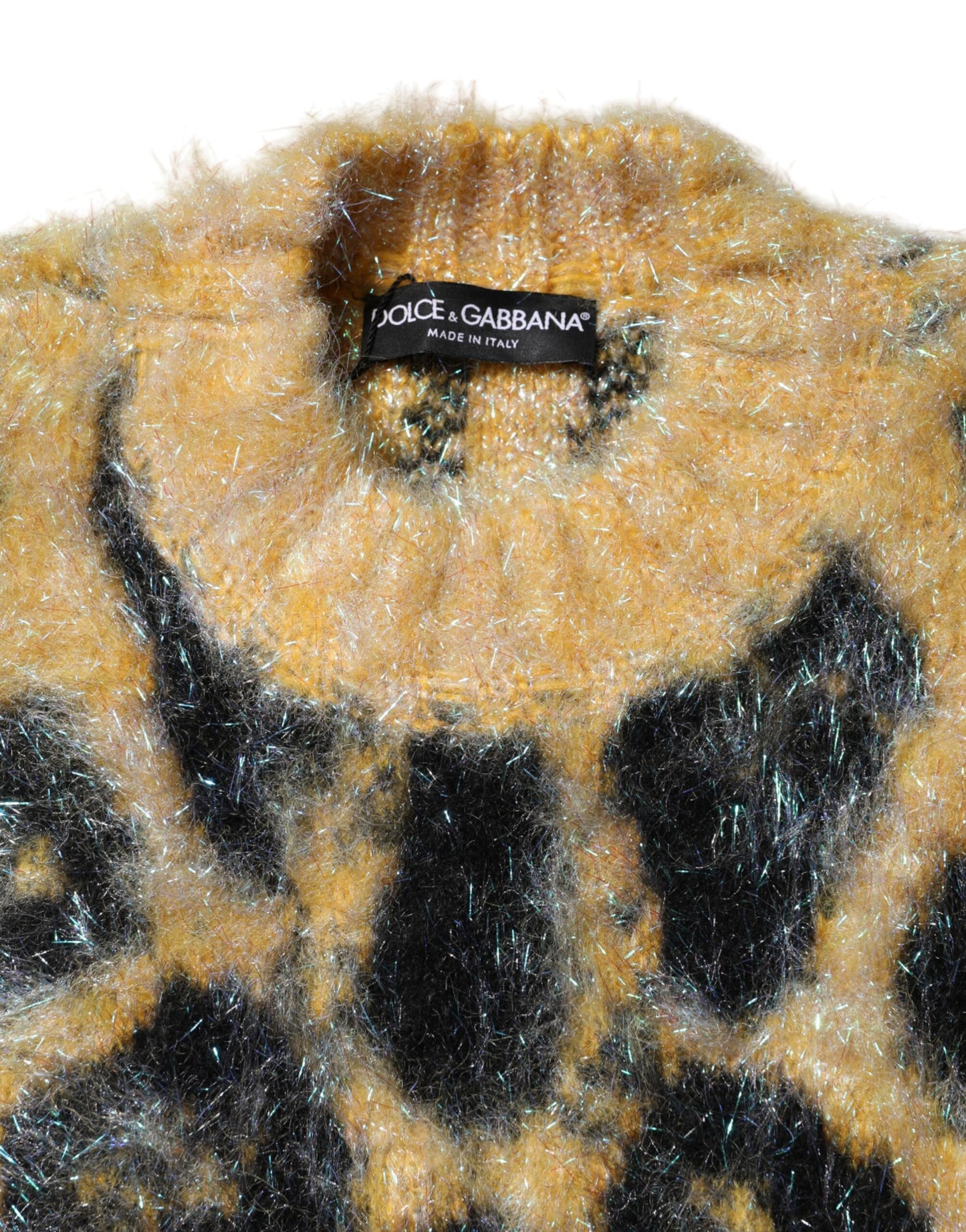 Dolce & Gabbana Leopard Mohair Crew Neck Sweater