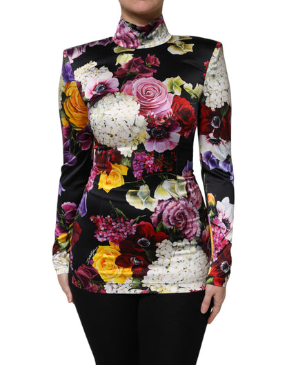 Dolce & Gabbana Multicolor Ortensies Floral Long Sleeves Blouse