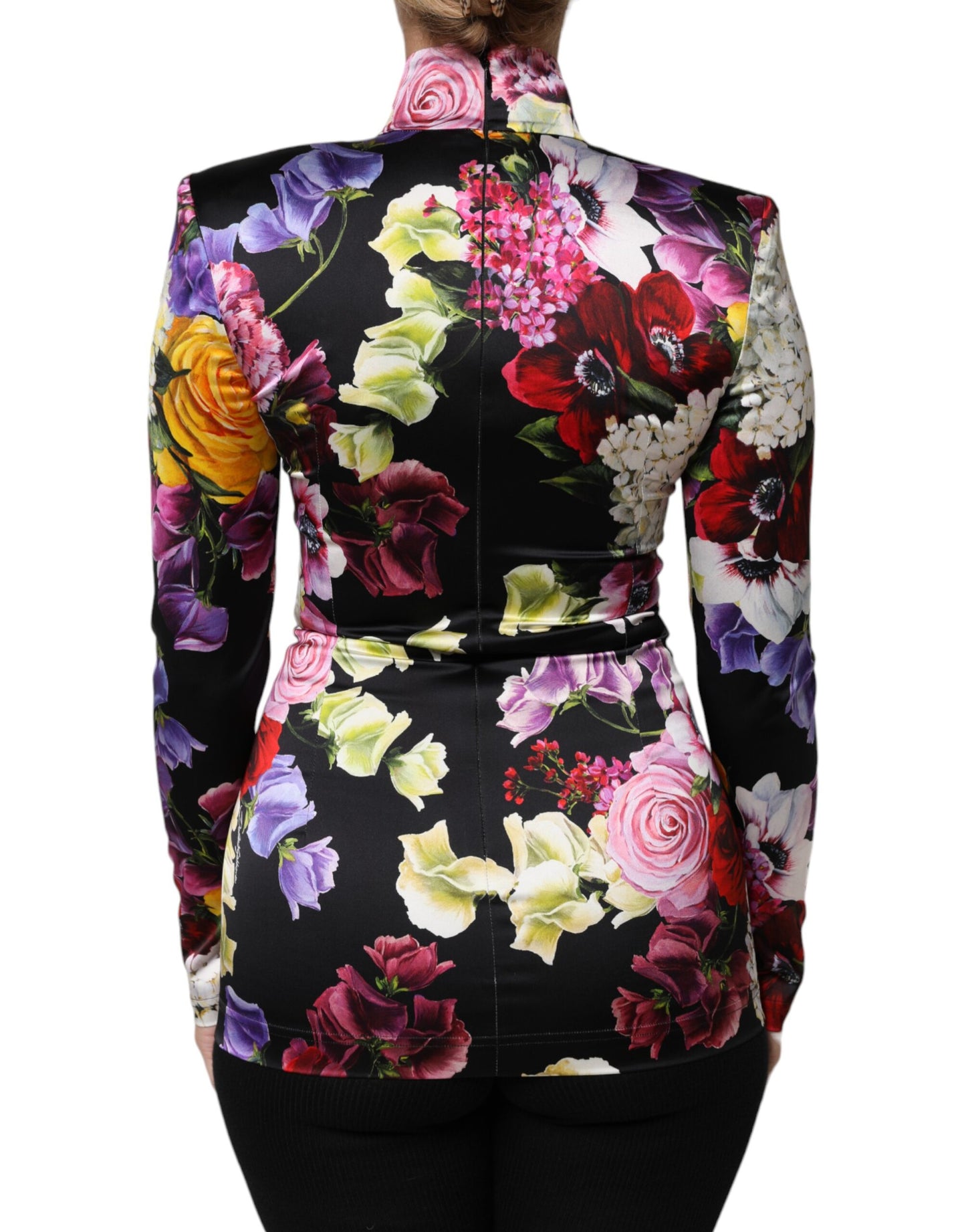 Dolce & Gabbana Multicolor Ortensies Floral Long Sleeves Blouse