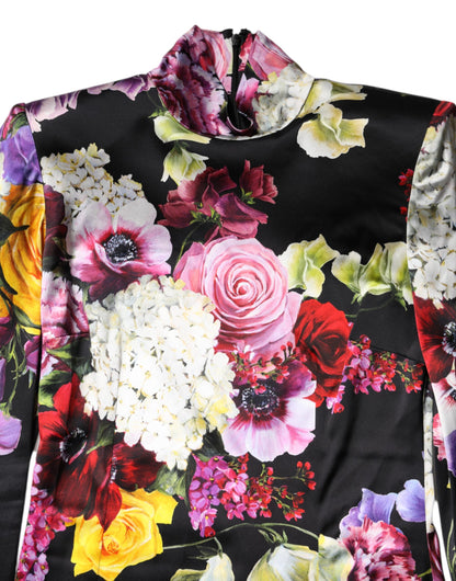 Dolce & Gabbana Multicolor Ortensies Floral Long Sleeves Blouse