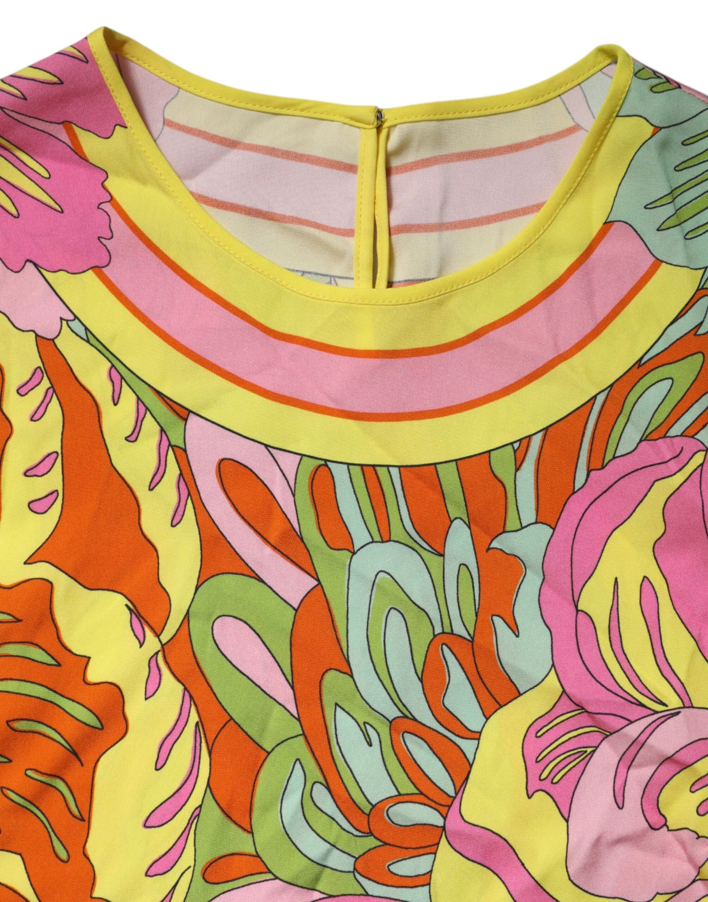 Dolce & Gabbana Multicolour Floral Round Neck Sleeveless Top