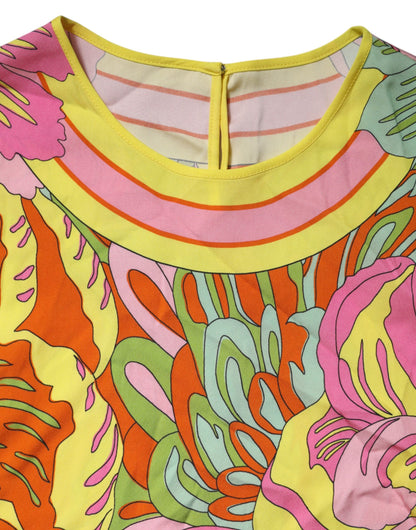 Dolce & Gabbana Multicolour Floral Round Neck Sleeveless Top