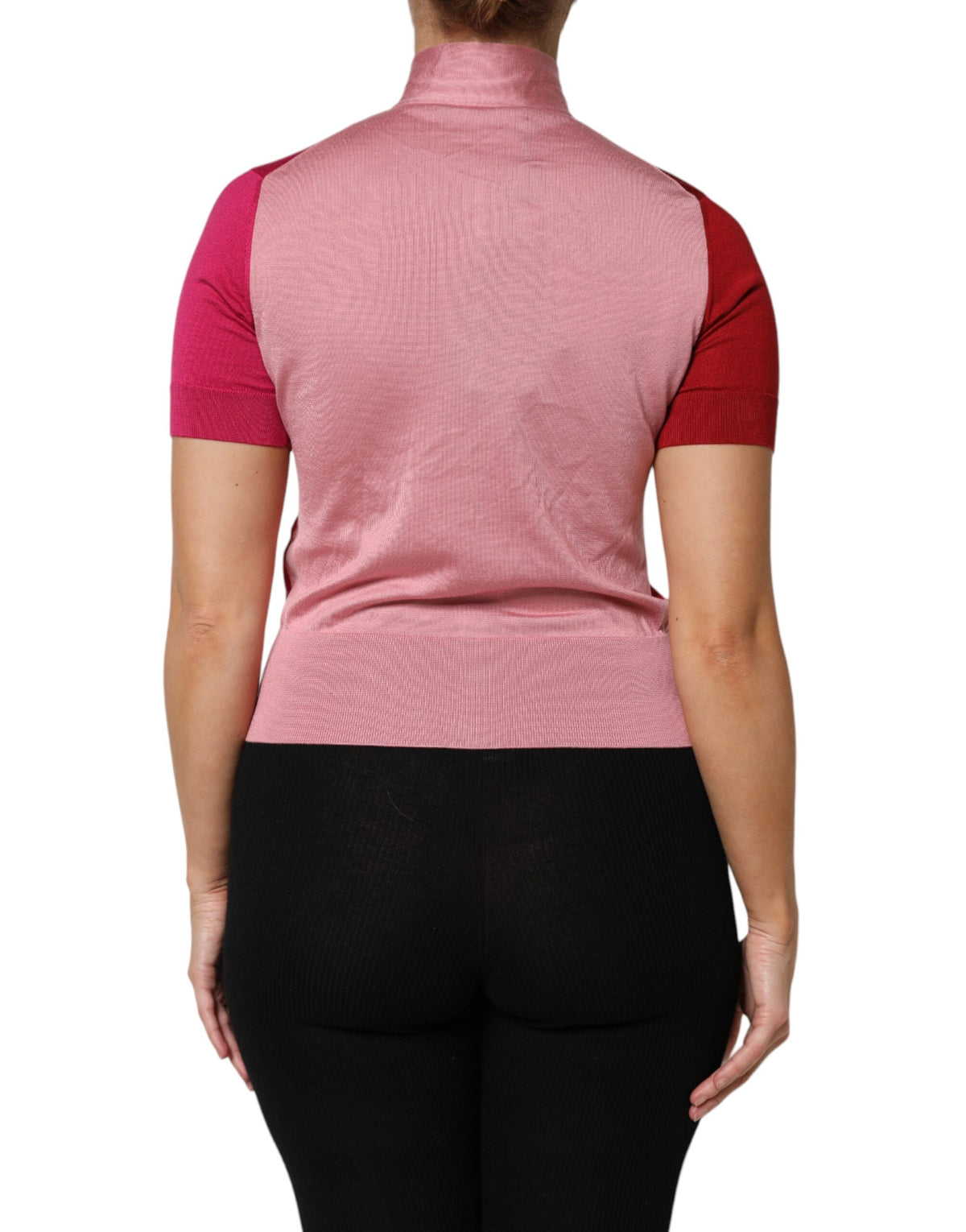 Dolce & Gabbana Pink Silk Ascot Collar Blouse