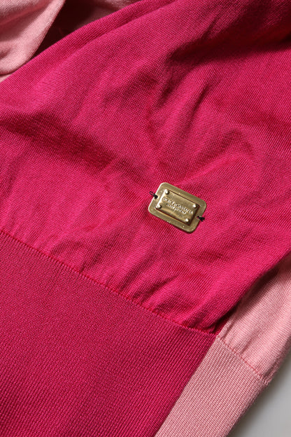 Dolce & Gabbana Pink Silk Ascot Collar Blouse