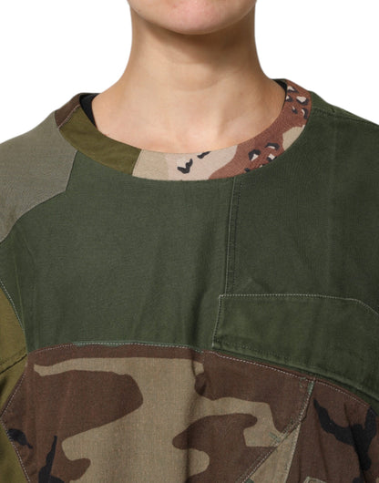 Dolce & Gabbana Multicolor Camouflage Oversized Top T-shirt
