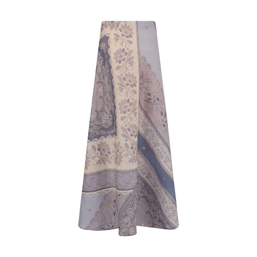 Zimmermann Lucky Midi Skirt in Floral and Paisley Print