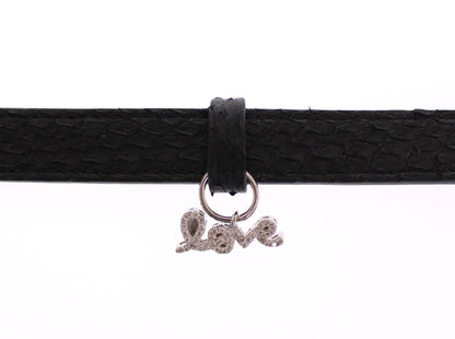  - Exquisite Black Snakeskin Silver Bracelet