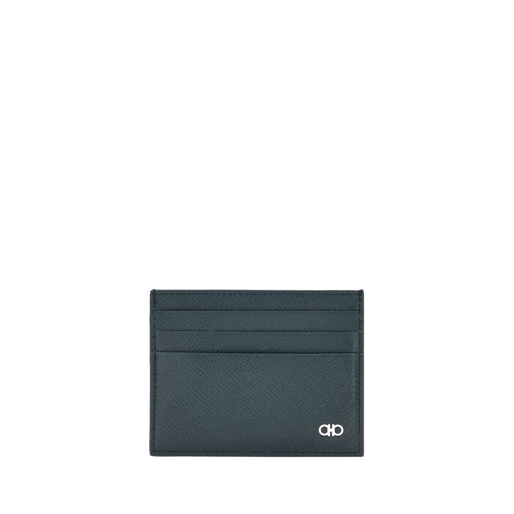 Ferragamo Gancini Hammered Leather Card Holder