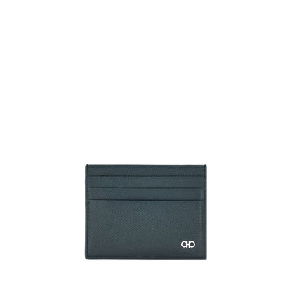 Ferragamo Gancini Hammered Leather Card Holder