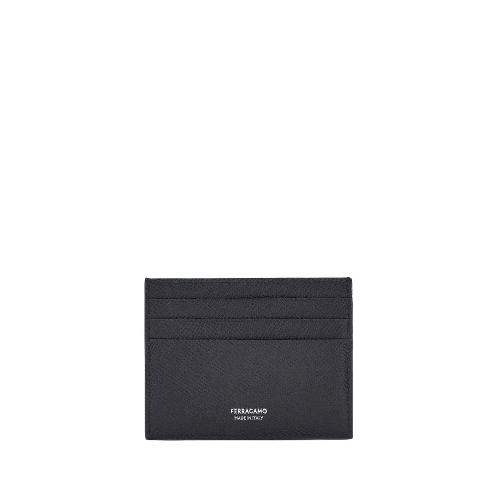 Ferragamo Gancini Hammered Leather Card Holder