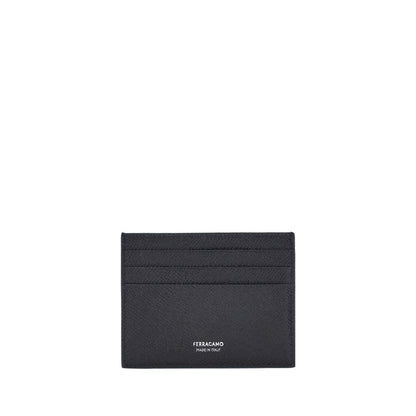 Ferragamo Gancini Hammered Leather Card Holder