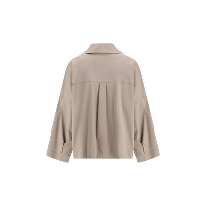 Brunello Cucinelli Wide Shirt in Jewel Embellished V-Neck