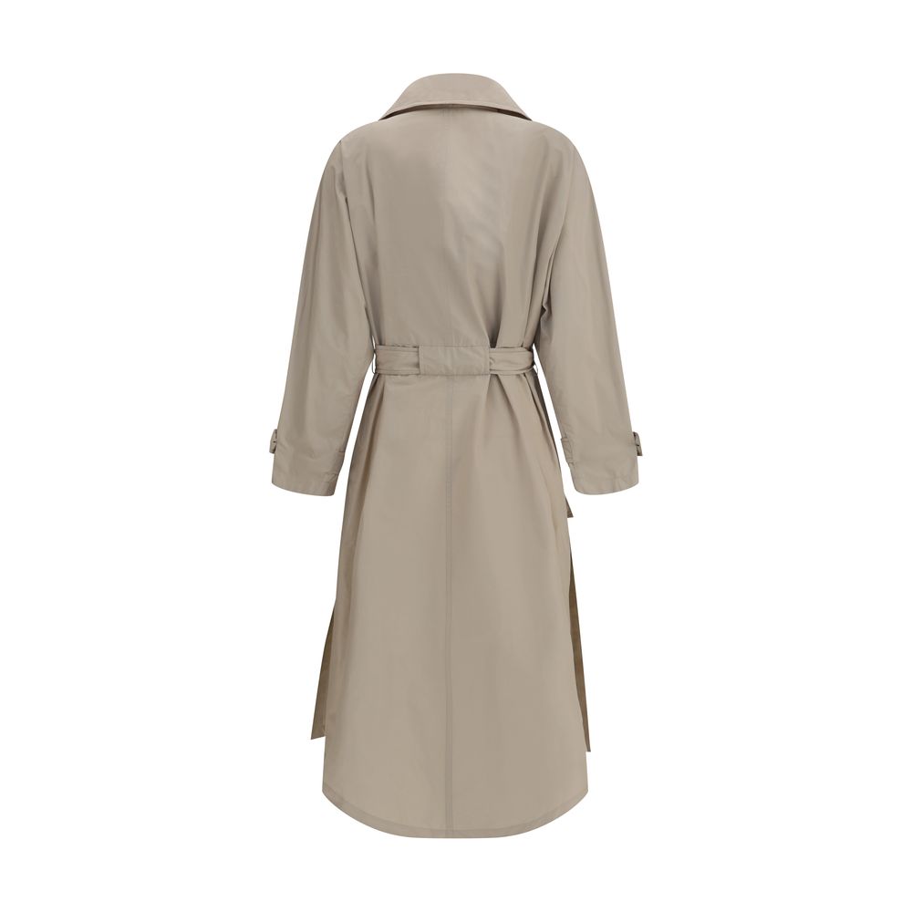 Brunello Cucinelli Monili Decorated Trench Coat in Chocolate