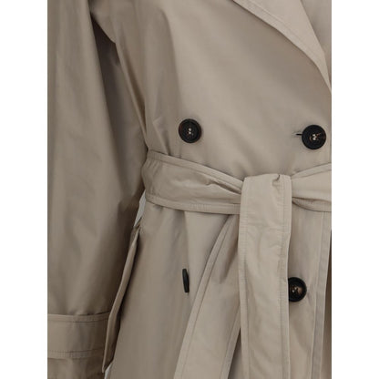 Brunello Cucinelli Monili Decorated Trench Coat in Chocolate