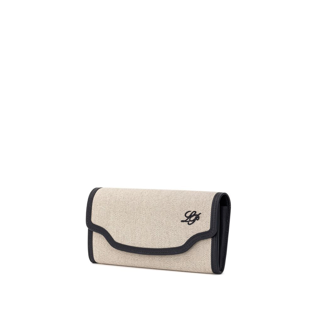 Loro Piana Beige Fabric and Leather Wallet